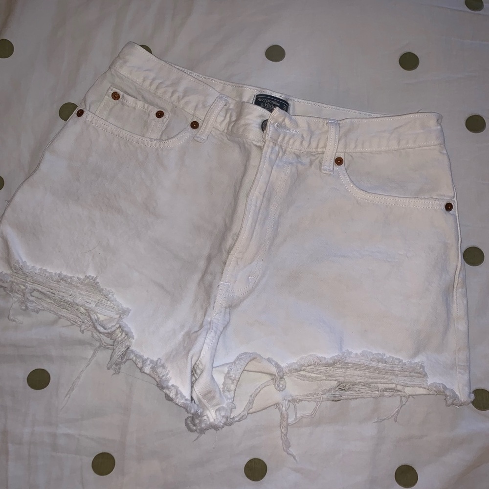 White denim shorts